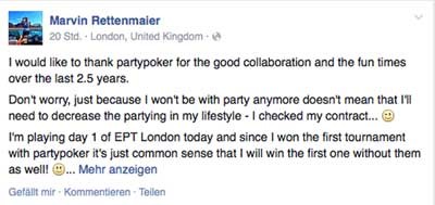 Marvin Rettenmaier verliert PartyPoker als Sponsor